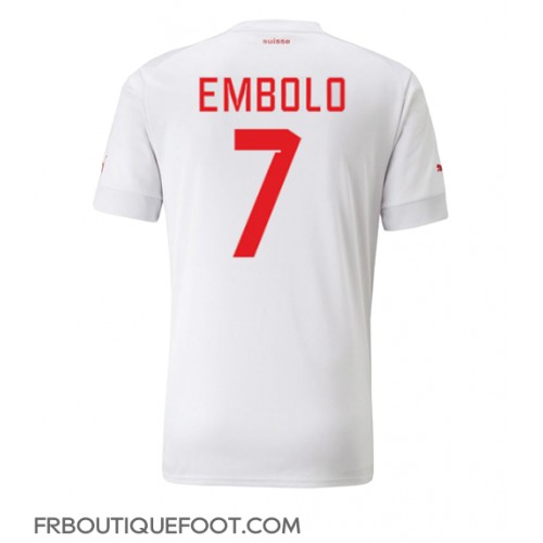 Maillot de foot Suisse Breel Embolo #7 Extérieur vêtements Monde 2022 Manches Courtes